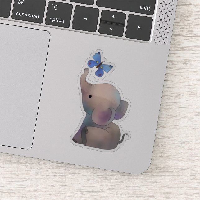Elephant with butterfly sticker (Detail)