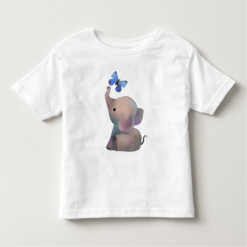 Elephant with butterfly toddler t_shirt