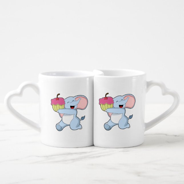 Elephant with Cake Coffee Mug Set (Front Nesting)