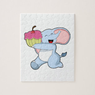 Elephant with Cake Jigsaw Puzzle