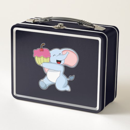 Elephant with Cake Metal Lunch Box