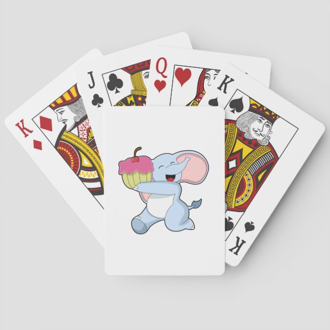 Elephant with Cake Poker Cards (Back)