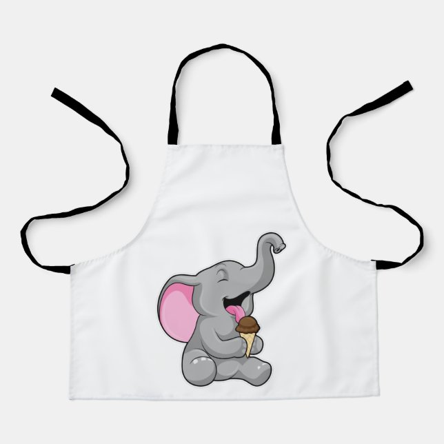 Elephant with Chocolate Waffle ice cream Apron (Front)