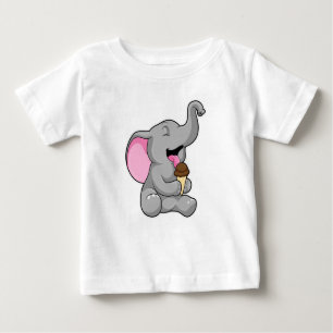 Elephant with Chocolate Waffle ice cream Baby T-Shirt