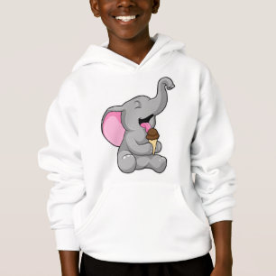 Elephant with Chocolate Waffle ice cream Hoodie
