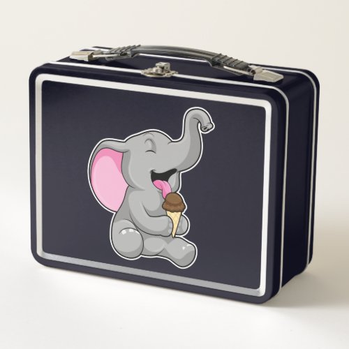 Elephant with Chocolate Waffle ice cream Metal Lunch Box