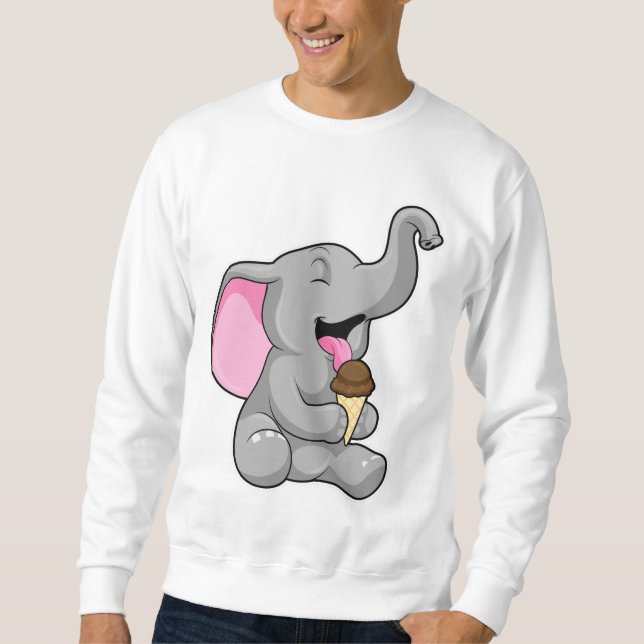 Elephant with Chocolate Waffle ice cream Sweatshirt (Front)