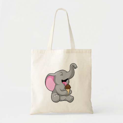 Elephant with Chocolate Waffle ice cream Tote Bag