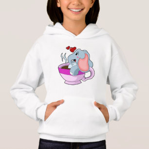 Elephant with Coffee Cup Hoodie