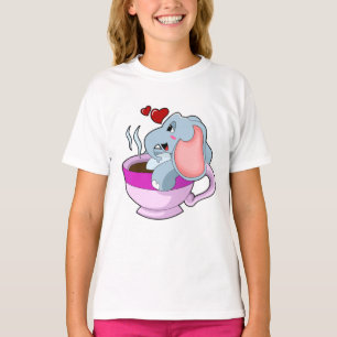 Elephant with Coffee Cup T-Shirt