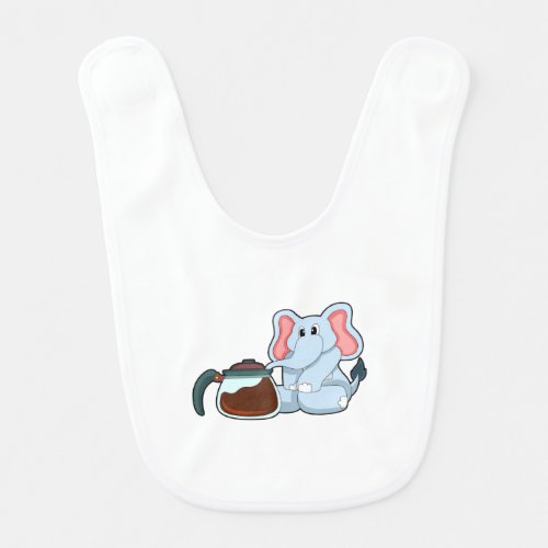 Elephant with Coffee pot Baby Bib