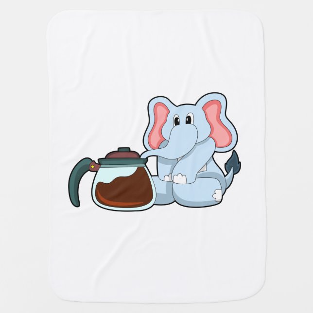 Elephant with Coffee pot Baby Blanket (Front)