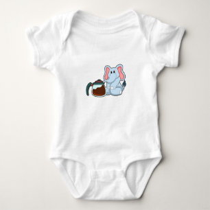 Elephant with Coffee pot Baby Bodysuit