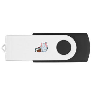 Elephant with Coffee pot Flash Drive