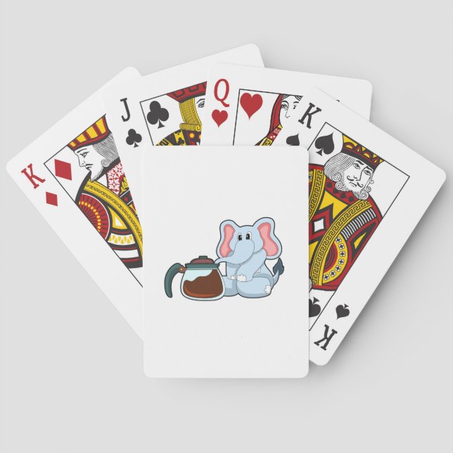 Elephant with Coffee pot Poker Cards (Back)