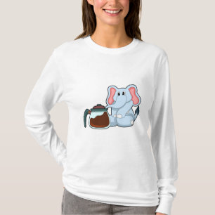Elephant with Coffee pot T-Shirt