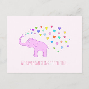 Elephant with color hearts postcard