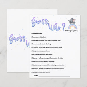 Elephant with Colorful Rainbow Baby Shower Game