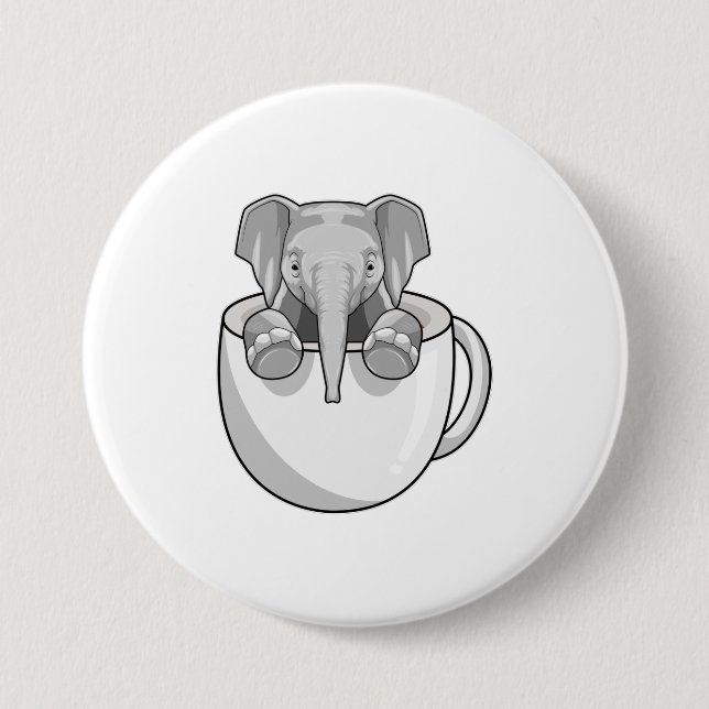 Elephant with Cup Button (Front)