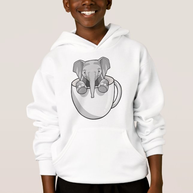Elephant with Cup Hoodie (Front)