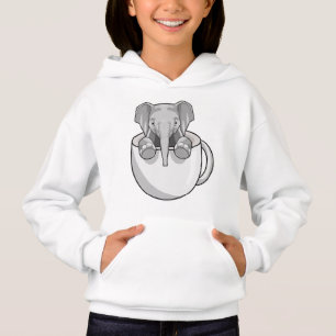 Elephant with Cup Hoodie