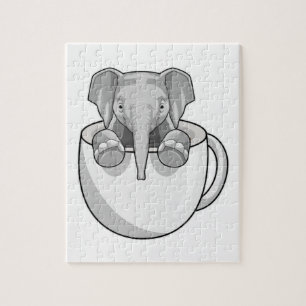 Elephant with Cup Jigsaw Puzzle