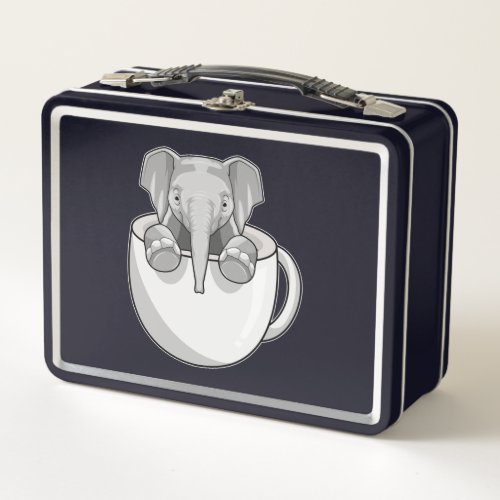 Elephant with Cup Metal Lunch Box