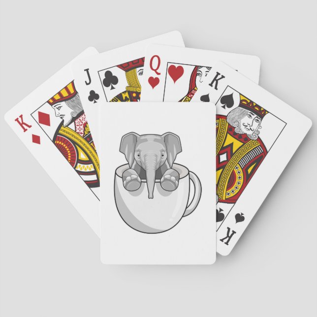 Elephant with Cup Poker Cards (Back)