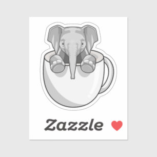 Elephant with Cup Sticker