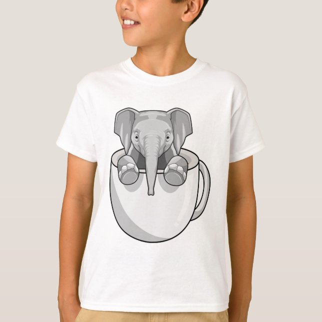 Elephant with Cup T-Shirt (Front)
