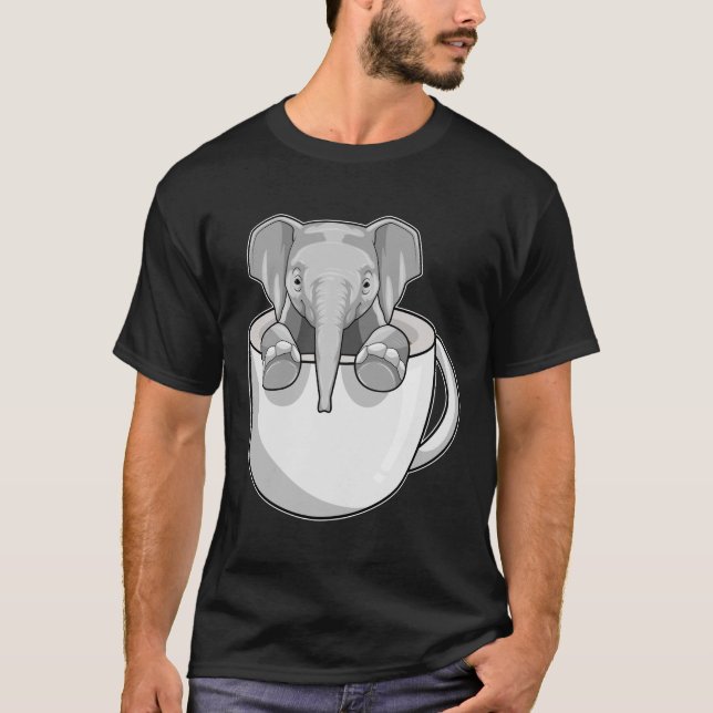 Elephant with Cup T-Shirt (Front)