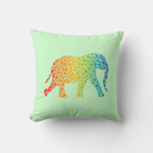 Elephant with Dots Throw Pillow