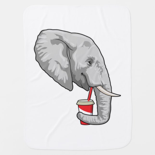 Elephant with Drink Baby Blanket (Front)