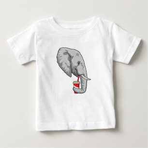 Elephant with Drink Baby T-Shirt