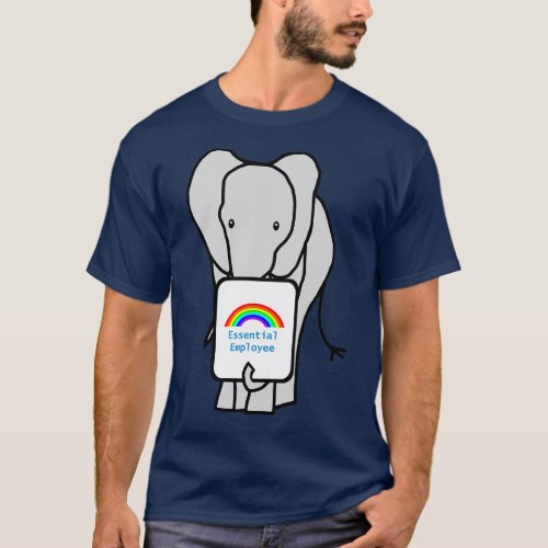 Elephant with Essential Employee Rainbow T_Shirt