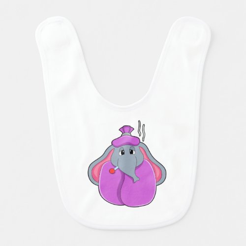 Elephant with Fever thermometer Baby Bib