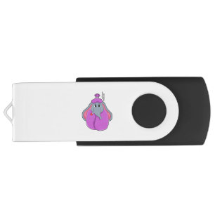 Elephant with Fever thermometer Flash Drive