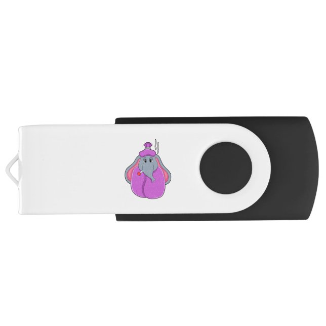 Elephant with Fever thermometer Flash Drive (Back)