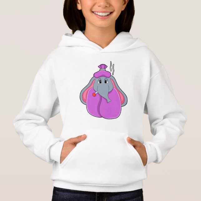 Elephant with Fever thermometer Hoodie (Front)