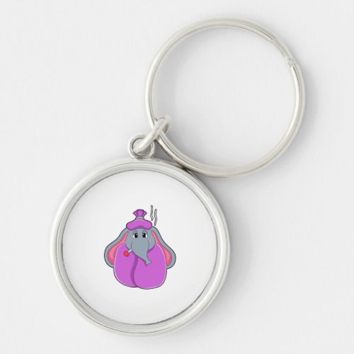 Elephant with Fever thermometer Keychain