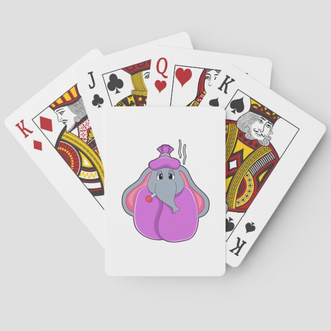 Elephant with Fever thermometer Poker Cards (Back)