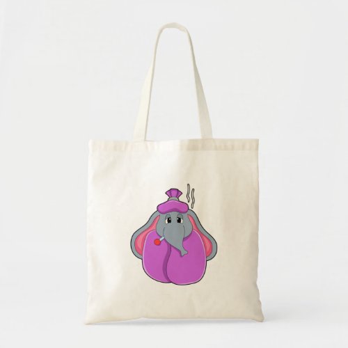 Elephant with Fever thermometer Tote Bag