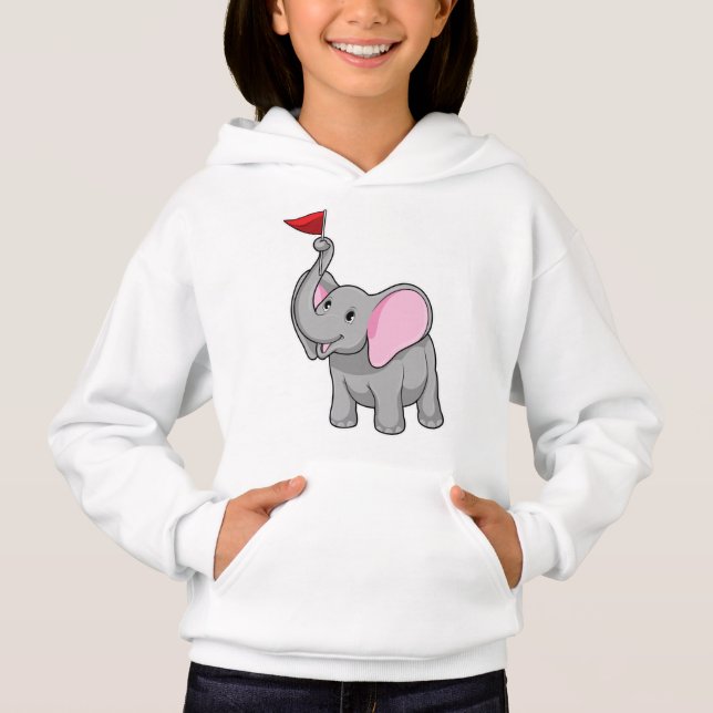 Elephant with Flag Hoodie (Front)