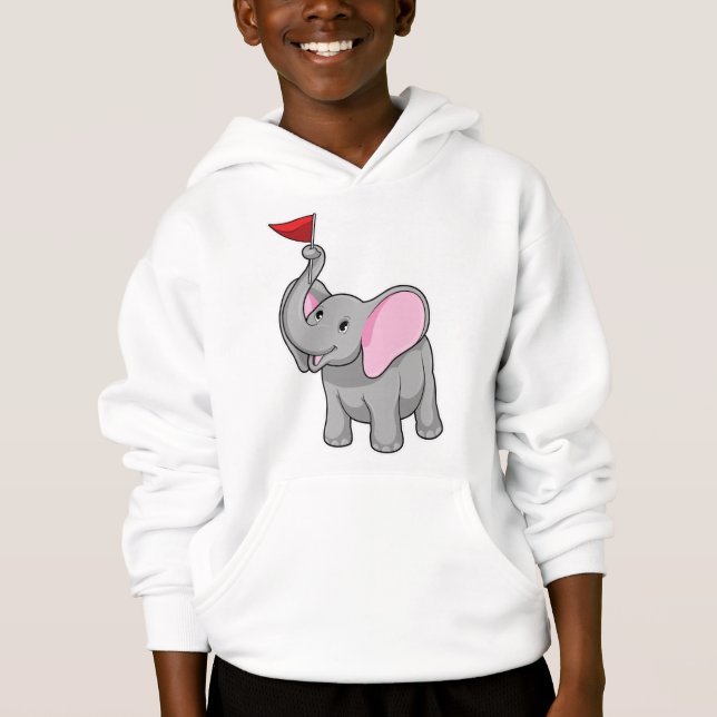 Elephant with Flag Hoodie (Front)