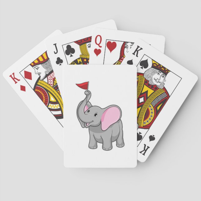 Elephant with Flag Poker Cards (Back)