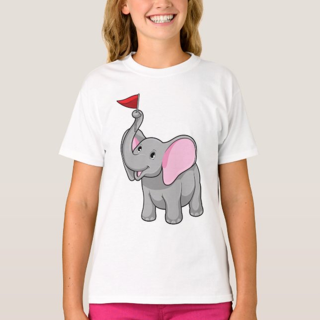 Elephant with Flag T-Shirt (Front)