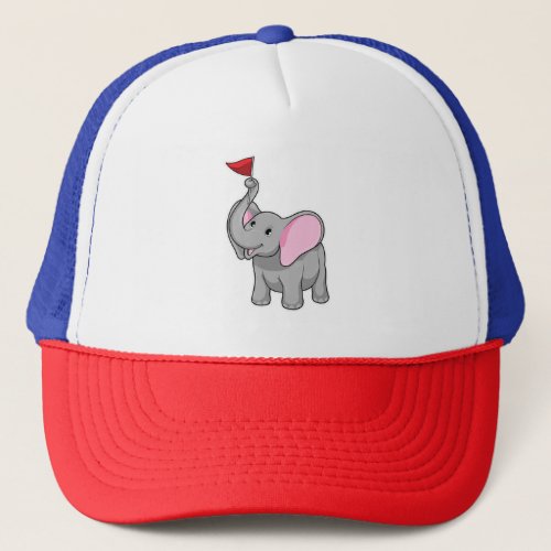 Elephant with Flag Trucker Hat