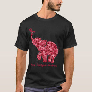 Elephant With Flower Brain Aneurysm Awareness Ribb T-Shirt