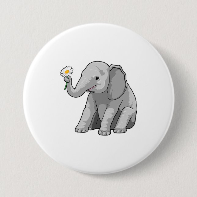 Elephant with Flower Button (Front)