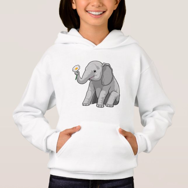 Elephant with Flower Hoodie (Front)